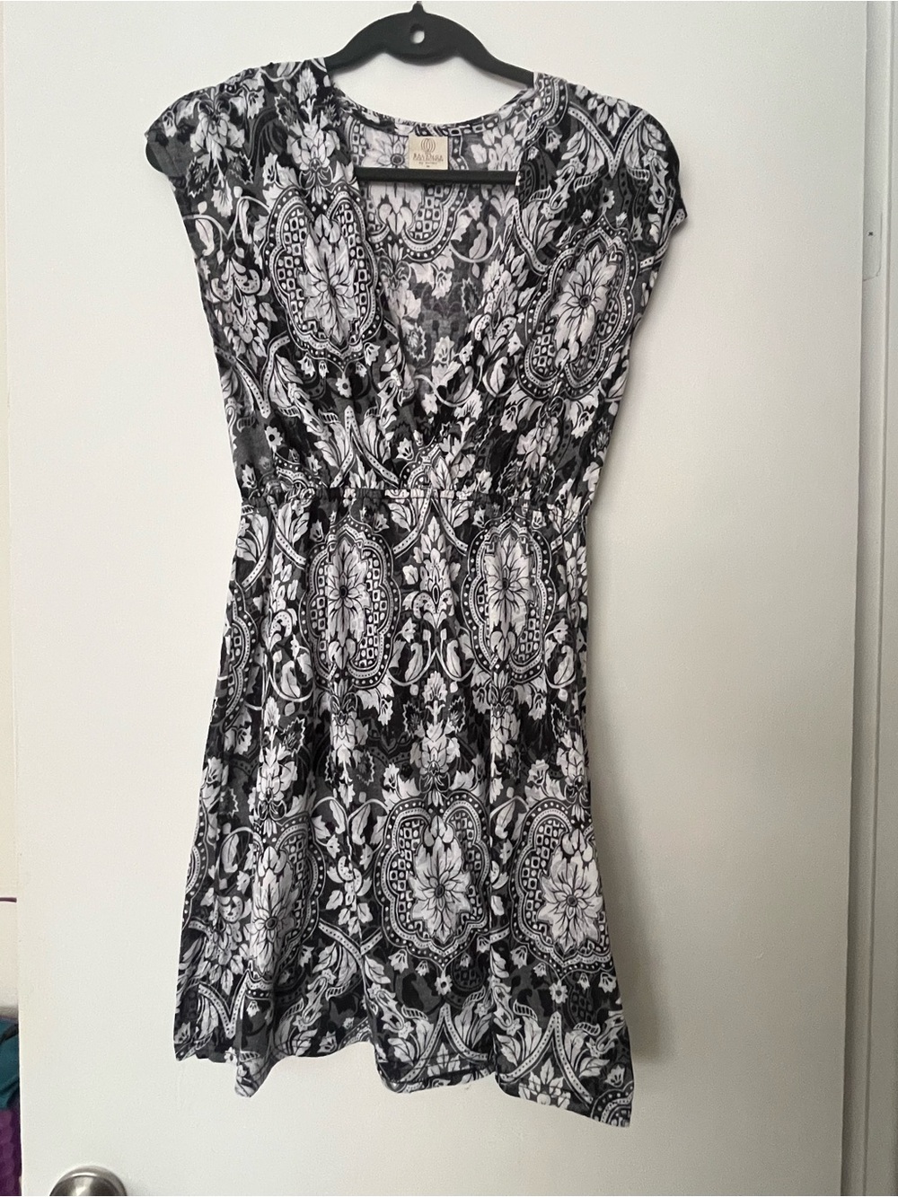Balance Collection Black and White Paisley Swim Coverup Dress